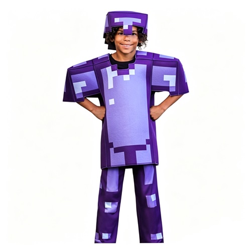 Minecraft Amethyst Armor Cosplay Suit Purple Crystal Halloween Outfit