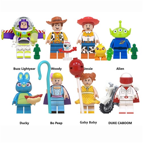 Mini Building Block Figures 8Pcs Set Woody Buzz Alien Toy Story 