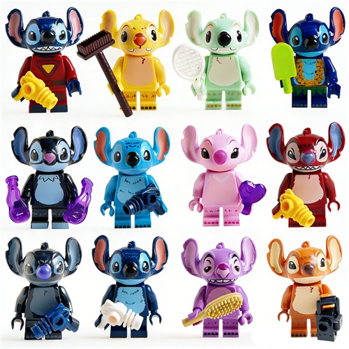 12Pcs Stitch Building Blocks Mini Figure Set Compatible Bricks