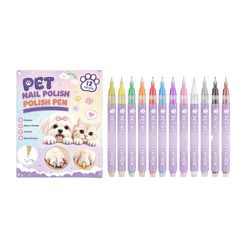 Pet Nail Painting Pen Set Bright Colors Safe Easy Clean for Cats and Dogs