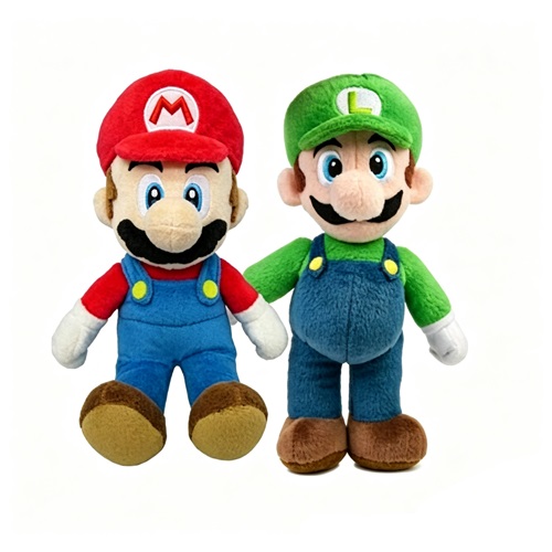 2Pcs Mario and Luigi Plush Doll Super Mario Bros Soft Toy Set Gift for Fans