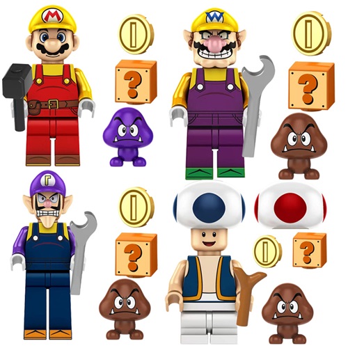 4Pcs Super Mario Interactive Minifigure Set for party Halloween Chriistmas