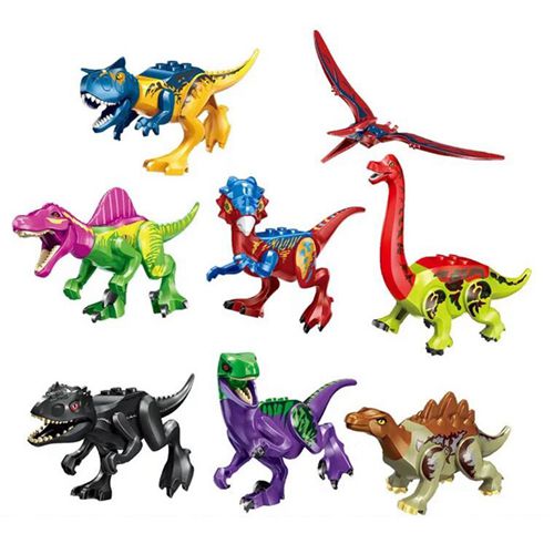 8Pcs Mini Jurassic World Park Dinosaur Building Blocks for Kids