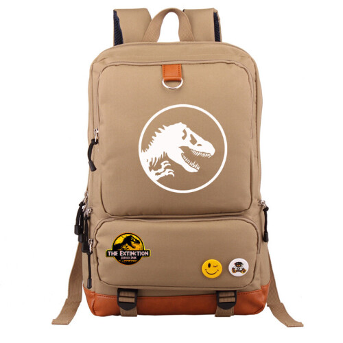 Jurassic World Backpack Large Capacity Oxford School Bag Travel Rucksack for Kids and Adults Brown