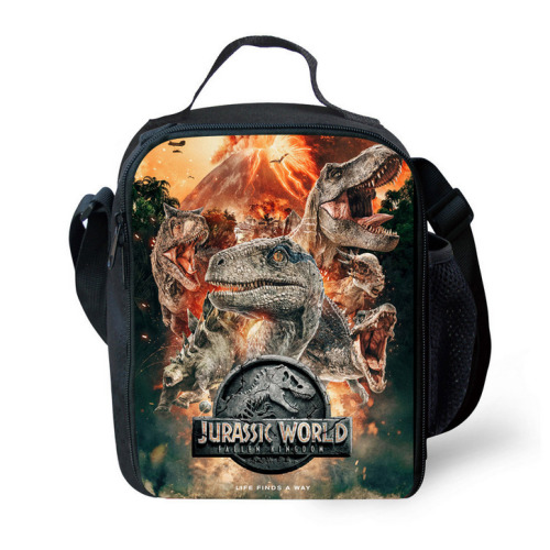 Jurassic World Insulated Lunch Bag Thermal Box with Adjustable Shoulder Strap for Kids Students