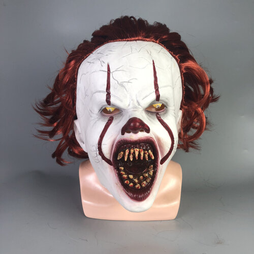 Pennywise IT Clown Full Head Latex Mask Halloween Costume Horror Prop One Size