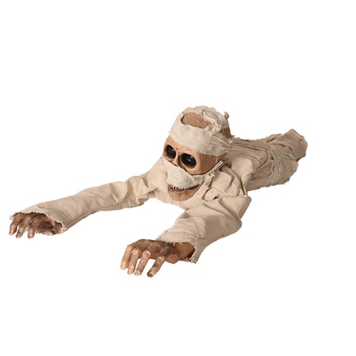 Voice Controlled Crawling Mummy Zombie Halloween Decoration with Sound for Haunted House Party