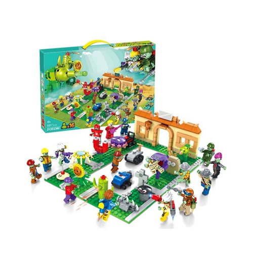 Plants Vs Zombies Building Blocks Set 687Pcs Small Particle Interactive for Fans and Collectors 