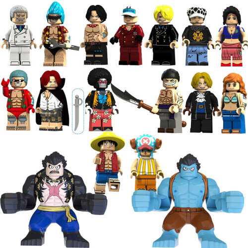 17Pcs One Piece Mini Action Figure Building Blocks Set Collectible Anime Bricks Gift for Kids Fans