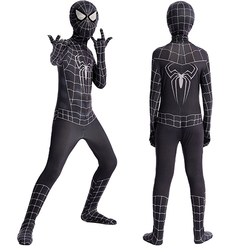 Black Spider Man Jumpsuit Ultimate Halloween Cosplay Costume for Fancy Dress Events Role Play