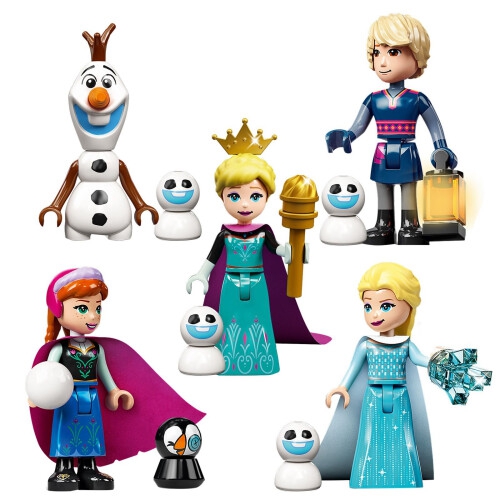 Frozen Mini Figures Anna Elsa Olaf Building Blocks Set with Scepter Lamp Compatible Bricks Gift for Kids