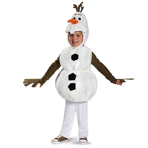 Kids Olaf Snowman Costume Frozen Fancy Dress Outfit with Jumpsuit and Headpiece for World Book Day Party