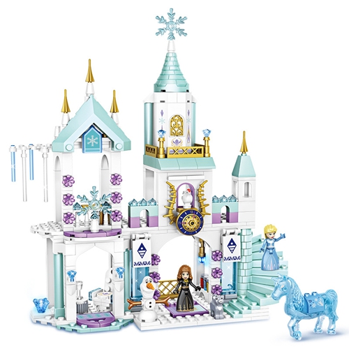 Frozen Elsa Ice Castle Nano Building Blocks Set with 5 Figures Educational Toy for Birthday Christmas