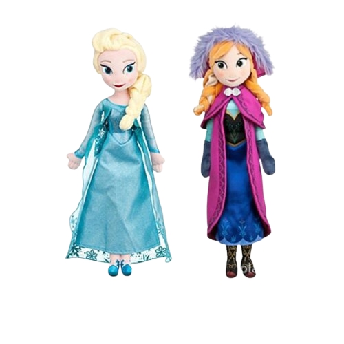Frozen Elsa and Anna Plush Toys Soft Stuffed Dolls for Kids Birthday Gift