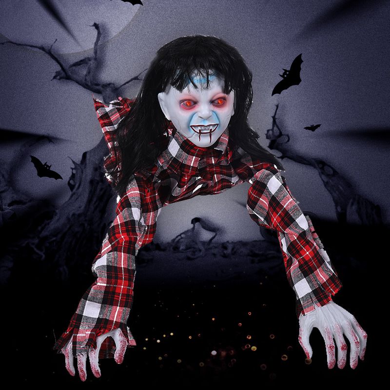 Crawling Horror Ghost Doll for Halloween Scene Decoration and Secret Room Escape Prop
