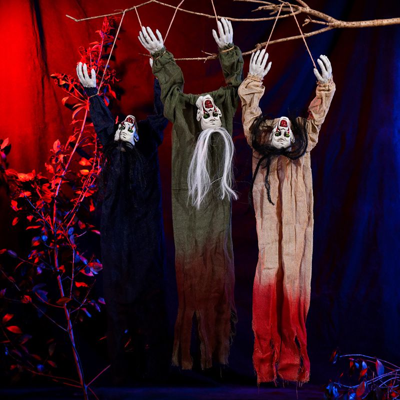Scary Hairy Creeping Ghost Sound Activated Prop for Halloween Haunted House and Escape Room Decoration