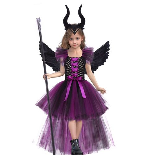 Girls Sleeping Curse Costume Fancy Dress Halloween Party Cosplay Witch Outfit