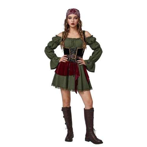 Pirate Dress Halloween Costume Vintage Women Carnival Outfit Fancy Dress