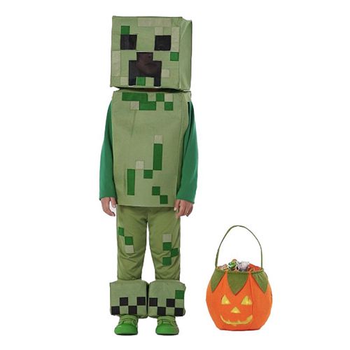 Creeper Outfit Minecraft Cosplay Costume Halloween Outfit Kids Fancy Dress