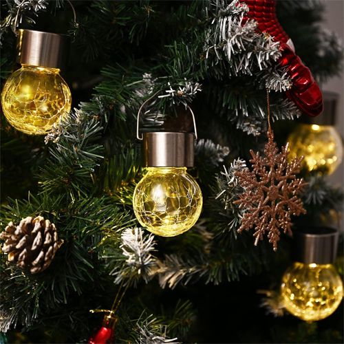 Solar Outdoor Hanging Lights for Christmas Decoration Garden Yard Fence Tree