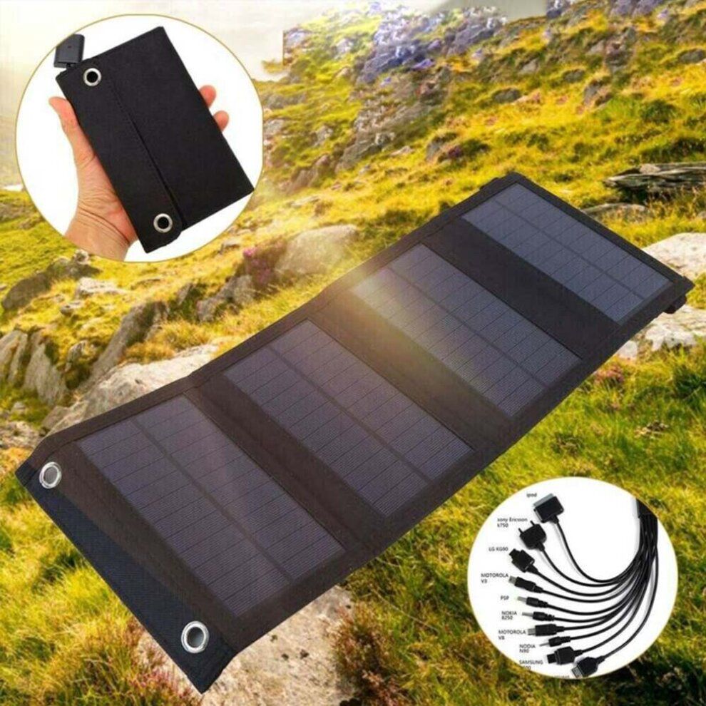 100W Foldable USB Solar Panel Charger for Camping Hiking and Outdoor Phone Charging