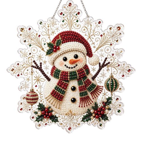 Christmas Tree Ornament DIY Painting Snowman Santa Claus Reindeer Decor