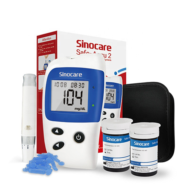 Sinocare Safe Accu 2 Blood Glucose Meter Glucometer Kit