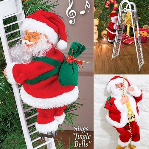 Santa Claus Climbing Ladder Doll Christmas Trees Decor