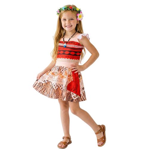 Moana Girls' Fancy Dress Outfit Disney Princess Halloween Cosplay Costume